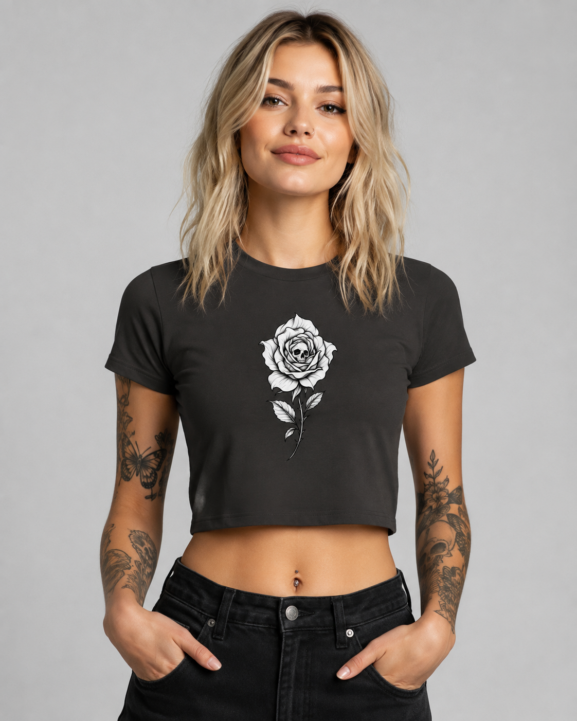 Skeleton Rose - Crop Top